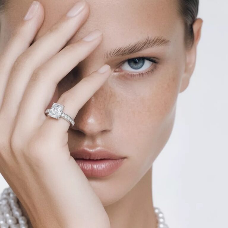 Pave Band Solitaire Ring